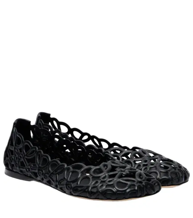 Loewe Petal Anagram leather ballet flats