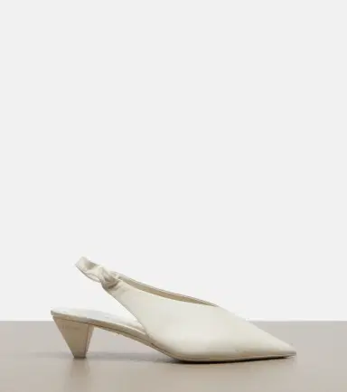 Loewe Origami Cubic leather slingback pumps | Thumbnail 3