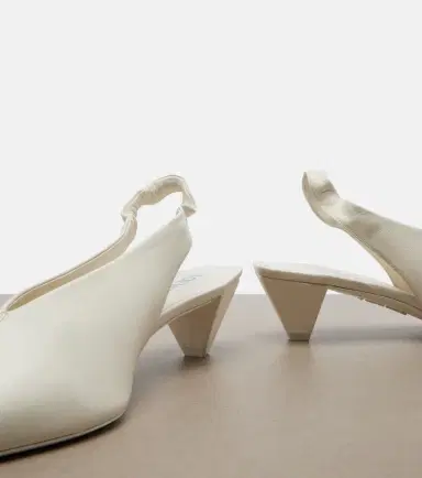 Loewe Origami Cubic leather slingback pumps | Thumbnail 4