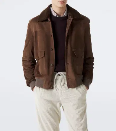 ELEVENTY Shearling-lined suede jacket | Thumbnail 4