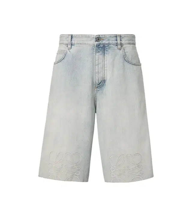 Loewe Anagram faded denim Bermuda shorts