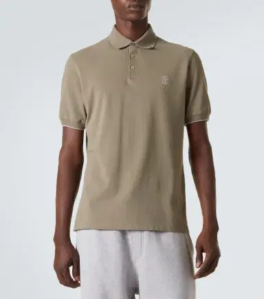 Brunello Cucinelli Logo cotton piqué polo shirt | Thumbnail 2