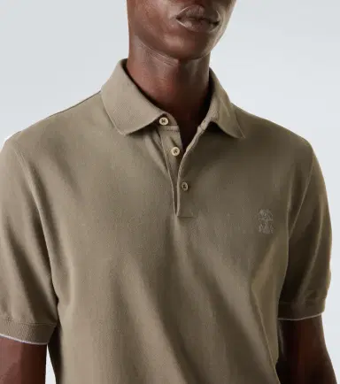 Brunello Cucinelli Logo cotton piqué polo shirt | Thumbnail 5