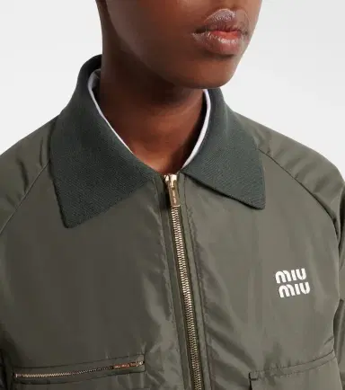 Miu Miu Logo technical blouson jacket | Thumbnail 2 Miu Miu Logo technical blouson jacket | Thumbnail 2