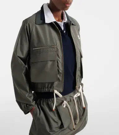 Miu Miu Logo technical blouson jacket | Thumbnail 3 Miu Miu Logo technical blouson jacket | Thumbnail 3