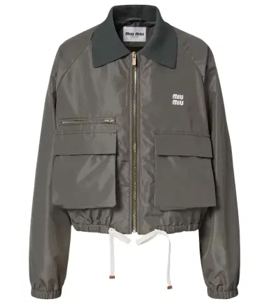 Miu Miu Logo technical blouson jacket | Thumbnail 1 Miu Miu Logo technical blouson jacket | Thumbnail 1