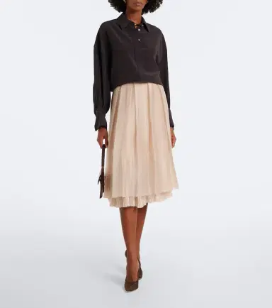 Vince Layered pleated midi skirt | Thumbnail 2