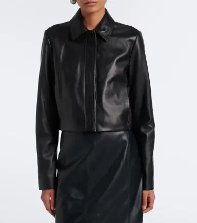 Vince Cropped leather jacket | Thumbnail 4