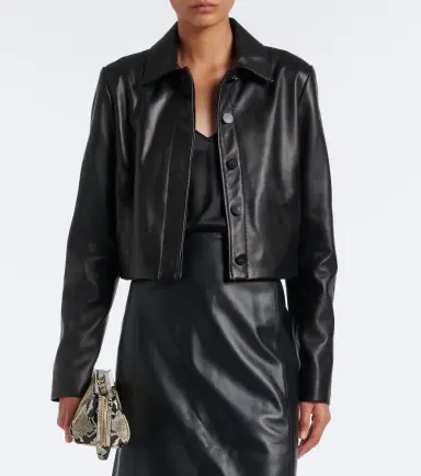 Vince Cropped leather jacket | Thumbnail 6