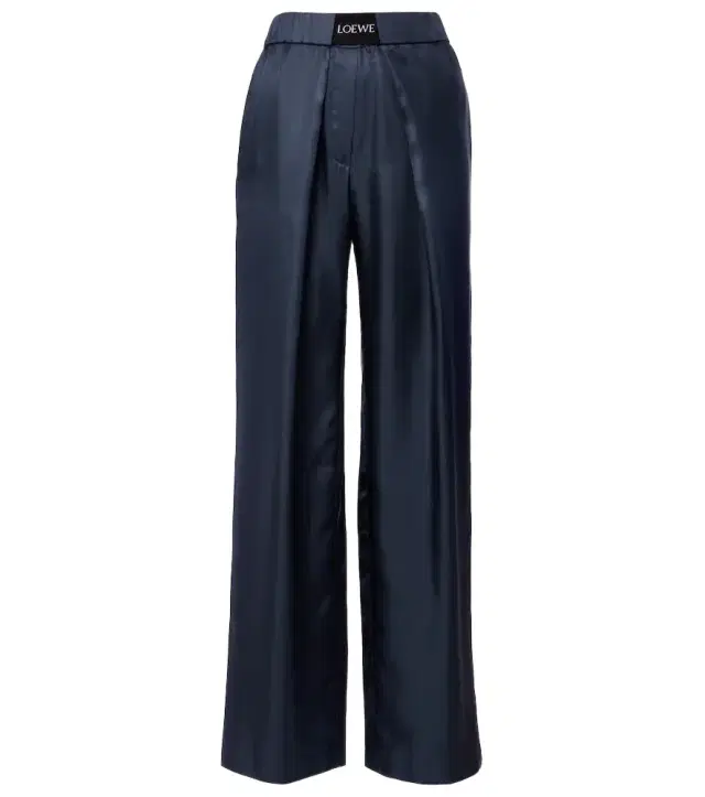 Logo silk wide-leg pants