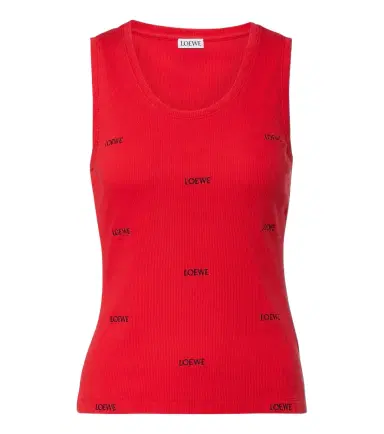 Loewe Logo ribbed-knit cotton-blend tank top | Thumbnail 1 Loewe Logo ribbed-knit cotton-blend tank top | Thumbnail 1