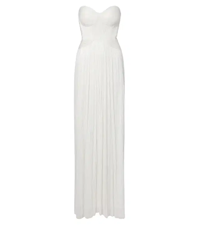 Kamina cutout silk tulle bustier gown