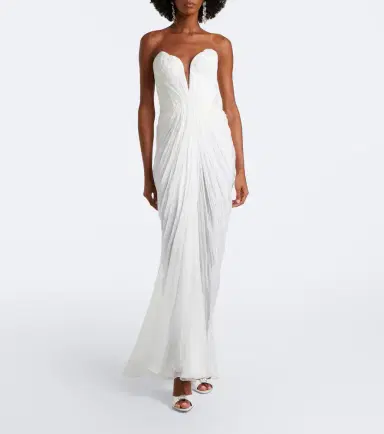 Maria Lucia Hohan Cecilia draped silk muslin bustier gown | Thumbnail 2 Maria Lucia Hohan Cecilia draped silk muslin bustier gown | Thumbnail 2
