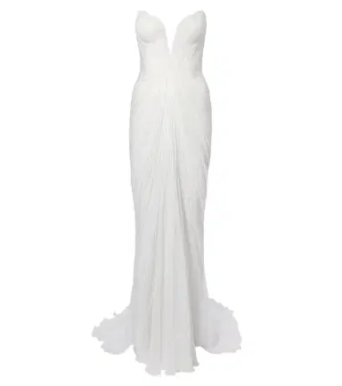 Maria Lucia Hohan Cecilia draped silk muslin bustier gown | Thumbnail 1 Maria Lucia Hohan Cecilia draped silk muslin bustier gown | Thumbnail 1