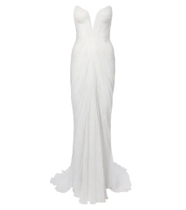 Cecilia draped silk muslin bustier gown