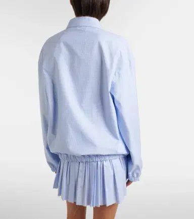 Miu Miu Logo gingham cotton blouson jacket | Thumbnail 6