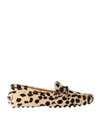 Tod's Gommino Bow-detail Animal-print Calf-hair Loafers | Thumbnail 1 Tod's Gommino Bow-detail Animal-print Calf-hair Loafers | Thumbnail 1