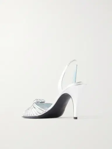 Valentino Garavani Coeur Royal 85 Logo-embellished Metallic Leather Sandals | Thumbnail 3 Valentino Garavani Coeur Royal 85 Logo-embellished Metallic Leather Sandals | Thumbnail 3