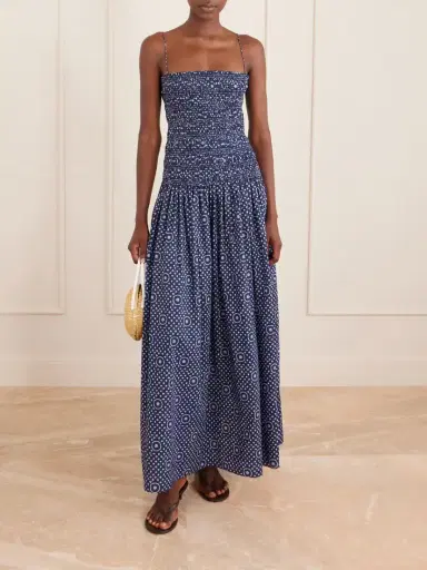 Matteau Shirred Printed Cotton Midi Dress | Thumbnail 2
