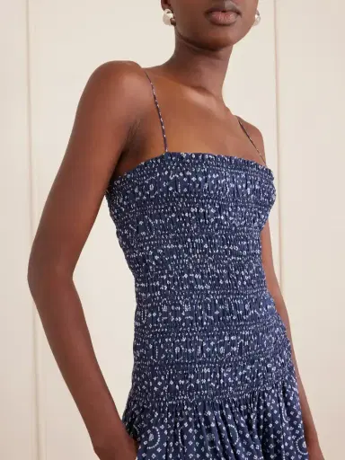 Matteau Shirred Printed Cotton Midi Dress | Thumbnail 4