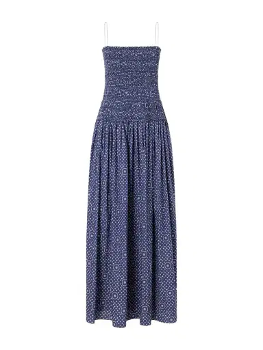 Matteau Shirred Printed Cotton Midi Dress | Thumbnail 1