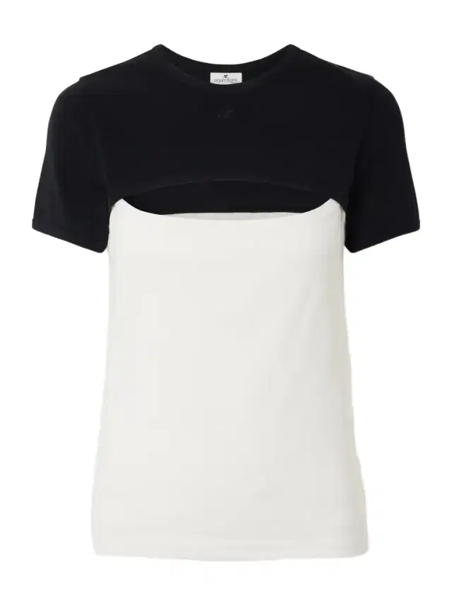 Slash Contrast Logo-embroidered Cut-out Cotton T-shirt