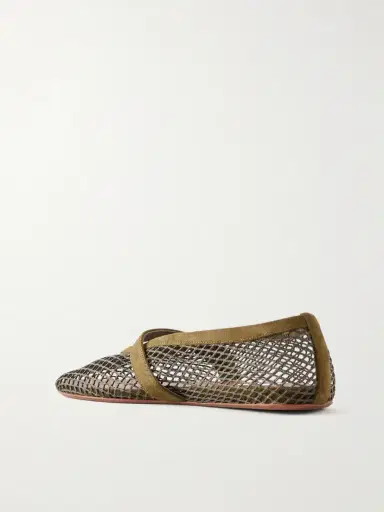 Alaïa Suede-trimmed Mesh Ballet Flats | Thumbnail 2 Alaïa Suede-trimmed Mesh Ballet Flats | Thumbnail 2