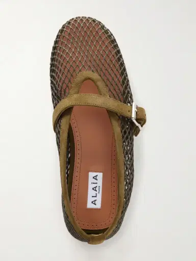 Alaïa Suede-trimmed Mesh Ballet Flats | Thumbnail 4 Alaïa Suede-trimmed Mesh Ballet Flats | Thumbnail 4