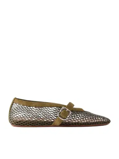Alaïa Suede-trimmed Mesh Ballet Flats | Thumbnail 1 Alaïa Suede-trimmed Mesh Ballet Flats | Thumbnail 1