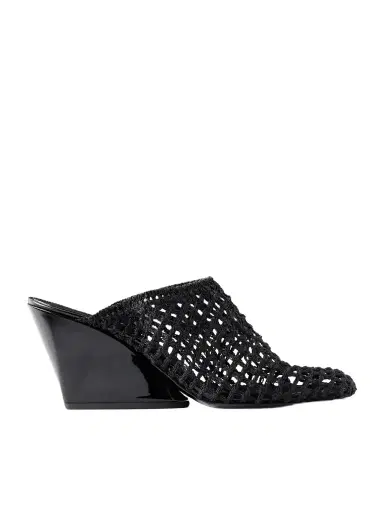Proenza Schouler Slant 70 Leather-trimmed Crocheted Mules | Thumbnail 1 Proenza Schouler Slant 70 Leather-trimmed Crocheted Mules | Thumbnail 1