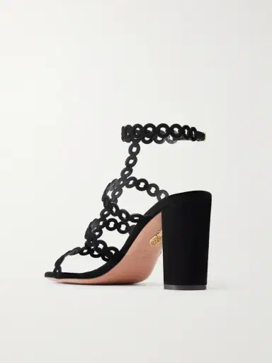 Aquazzura Infinity Chain 85 Cutout Suede Sandals | Thumbnail 3