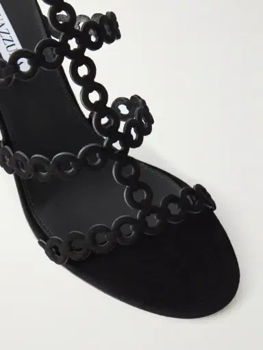 Aquazzura Infinity Chain 85 Cutout Suede Sandals | Thumbnail 5