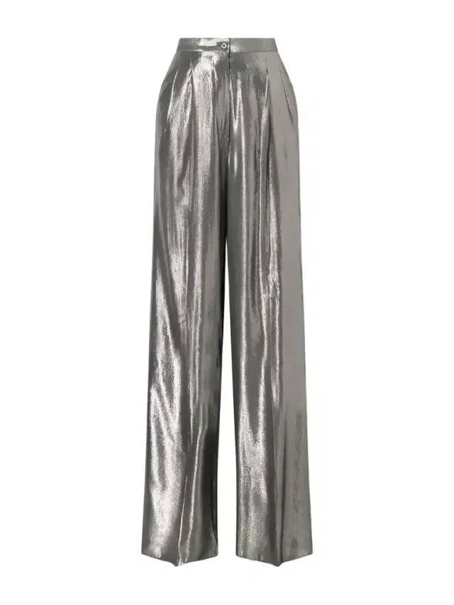 Giuliva Heritage The Elsa Pleated Lamé Wide-leg Trousers