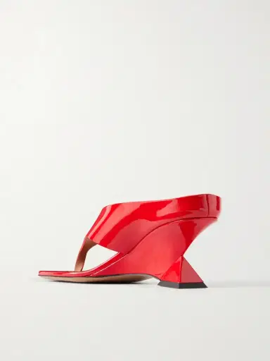 The Attico Cheope 65 Leather Wedge Thong Sandals | Thumbnail 3