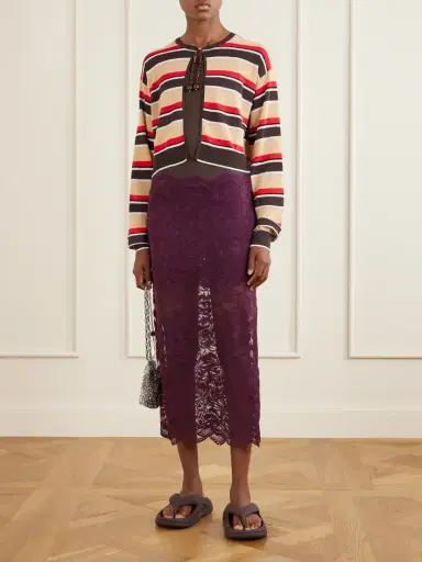 Rabanne Bead-embellished Striped Knitted Cardigan | Thumbnail 2 Rabanne Bead-embellished Striped Knitted Cardigan | Thumbnail 2