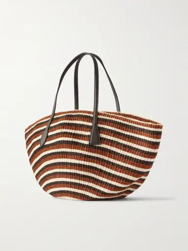 Liffner Sprout Striped Leather-trimmed Sisal Tote | Thumbnail 4