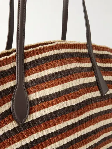 Liffner Sprout Striped Leather-trimmed Sisal Tote | Thumbnail 5