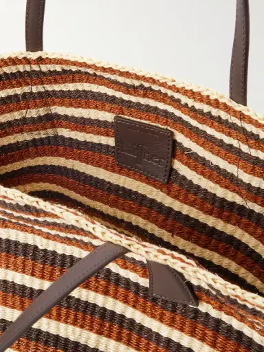 Liffner Sprout Striped Leather-trimmed Sisal Tote | Thumbnail 6