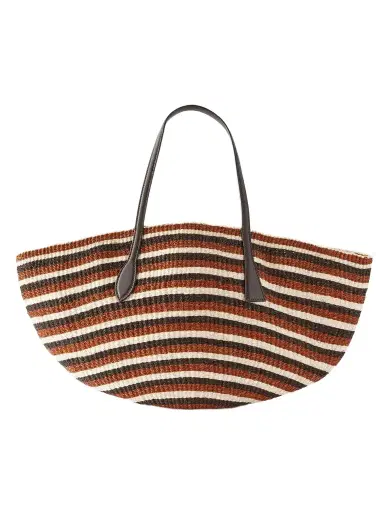 Liffner Sprout Striped Leather-trimmed Sisal Tote | Thumbnail 1