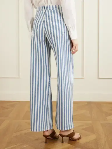 Veronica Beard Taylor Striped High-rise Wide-leg Jeans | Thumbnail 4 Veronica Beard Taylor Striped High-rise Wide-leg Jeans | Thumbnail 4
