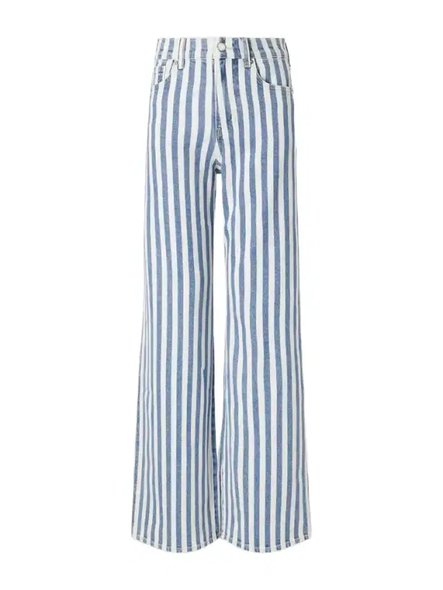 Veronica Beard Taylor Striped High-rise Wide-leg Jeans