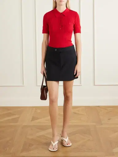 Courrèges Logo-embroidered Twill Mini Skirt | Thumbnail 2