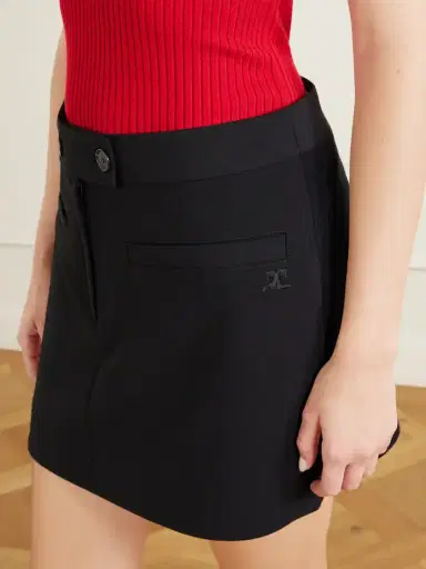 Courrèges Logo-embroidered Twill Mini Skirt | Thumbnail 4