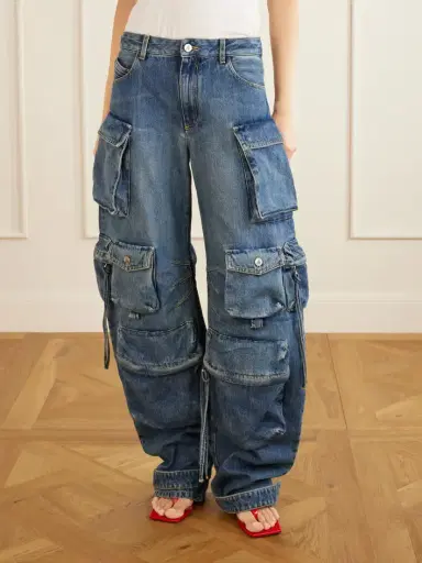 The Attico Tapered Mid-rise Wide-leg Cargo Jeans | Thumbnail 3 The Attico Tapered Mid-rise Wide-leg Cargo Jeans | Thumbnail 3