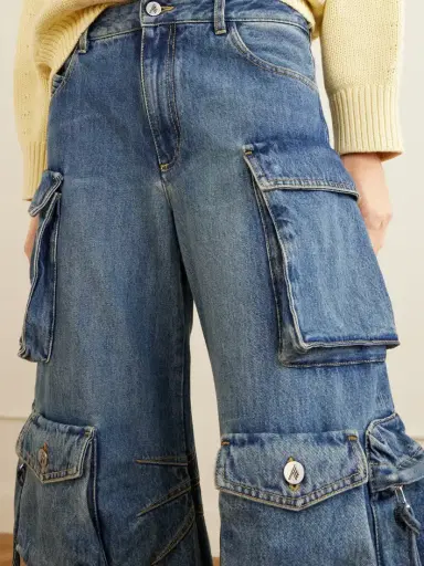 The Attico Tapered Mid-rise Wide-leg Cargo Jeans | Thumbnail 5 The Attico Tapered Mid-rise Wide-leg Cargo Jeans | Thumbnail 5