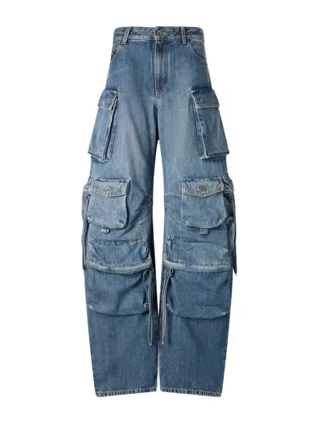 The Attico Tapered Mid-rise Wide-leg Cargo Jeans