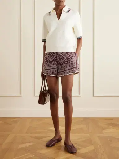 Veronica Beard Quinelle Striped Cotton-blend Polo Shirt | Thumbnail 2