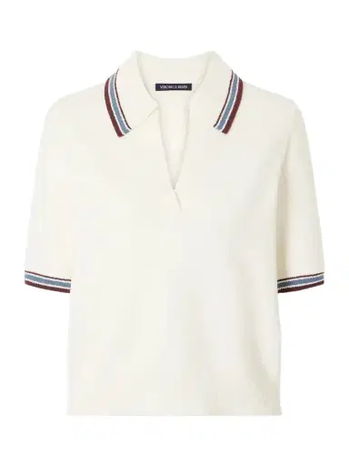 Veronica Beard Quinelle Striped Cotton-blend Polo Shirt | Thumbnail 1