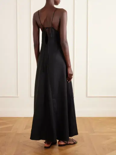 Another Tomorrow Knotted Paneled Linen Maxi Dress | Thumbnail 3 Another Tomorrow Knotted Paneled Linen Maxi Dress | Thumbnail 3