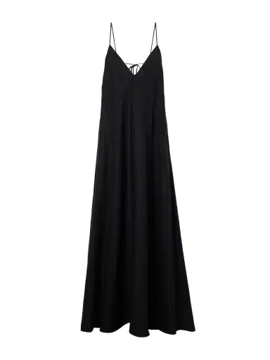 Another Tomorrow Knotted Paneled Linen Maxi Dress | Thumbnail 1 Another Tomorrow Knotted Paneled Linen Maxi Dress | Thumbnail 1